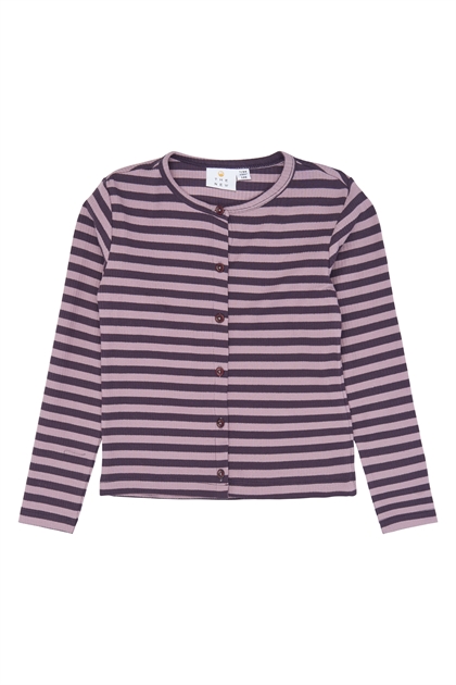 The New Cardigan Moore Rib - Sweet Grape Striped